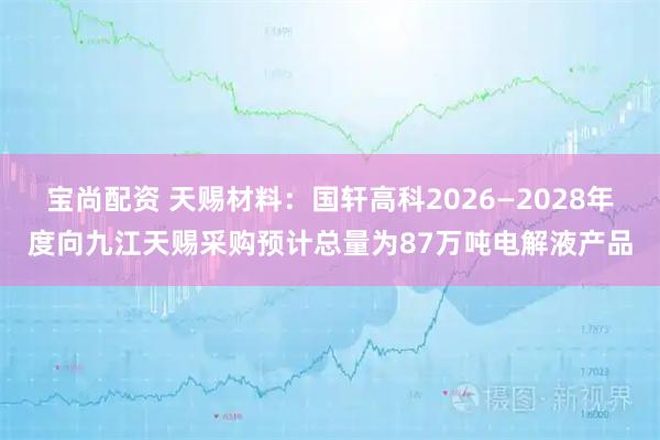 宝尚配资 天赐材料:国轩高科2026—2028年度向九江天赐采购预计总量为87万吨电解液产品