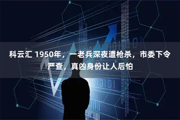 科云汇 1950年，一老兵深夜遭枪杀，市委下令严查，真凶身份让人后怕